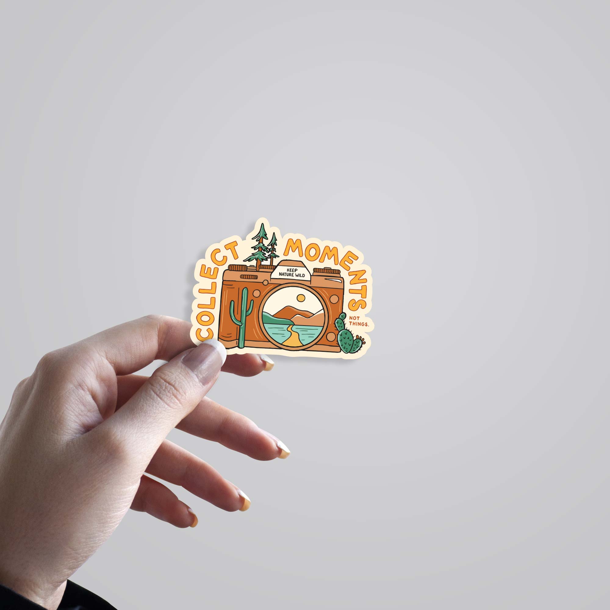 Collect moments not things Travels Stickers