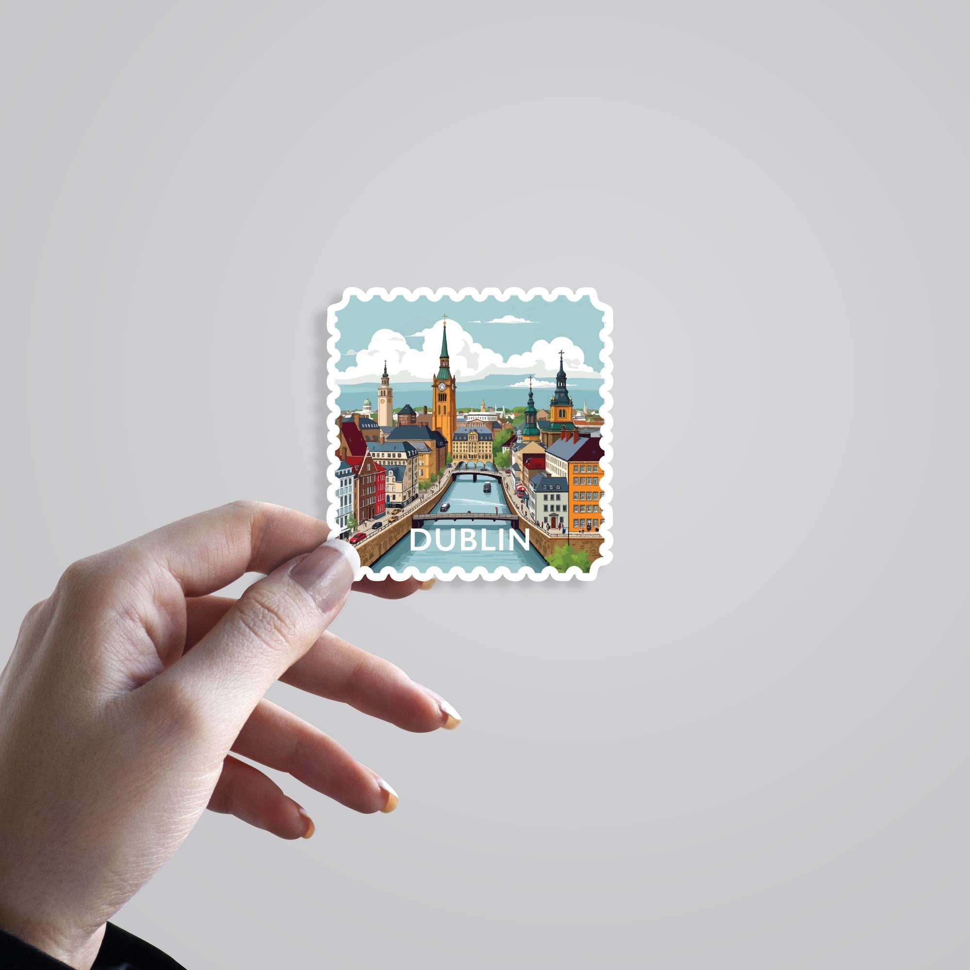 Dublin Historic City and Clock Tower Post Stamp Travels Stickers