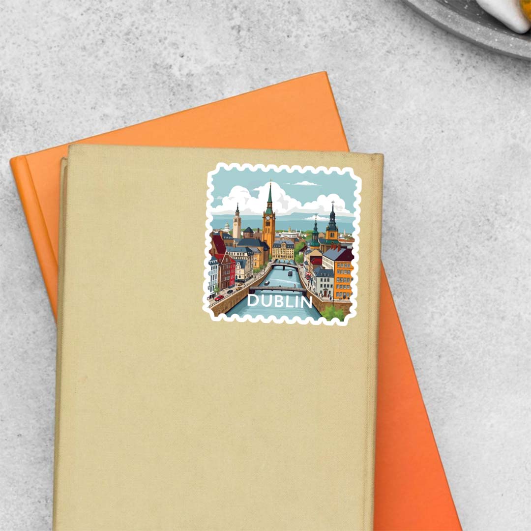 Dublin Historic City and Clock Tower Post Stamp Travels Stickers