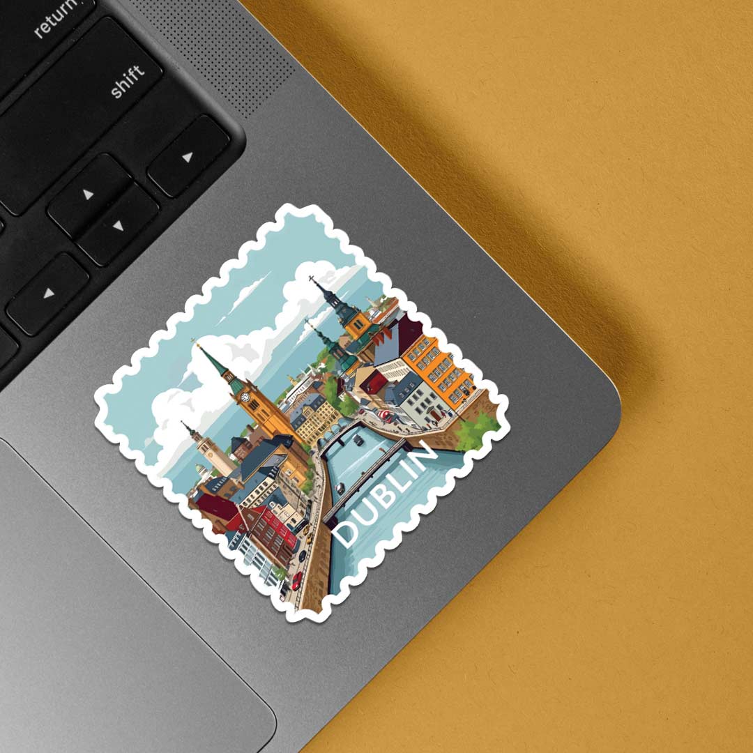 Dublin Historic City and Clock Tower Post Stamp Travels Stickers