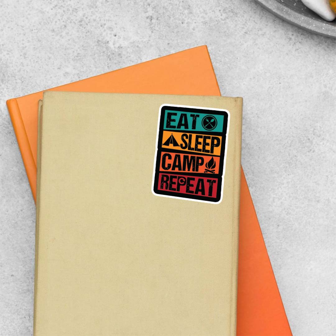 Eat Sleep Camp Repeat Travels Stickers