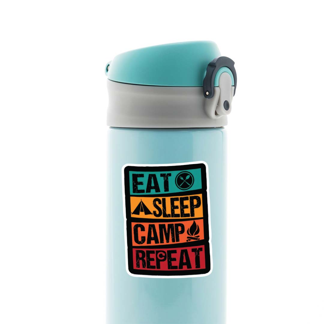 Eat Sleep Camp Repeat Travels Stickers