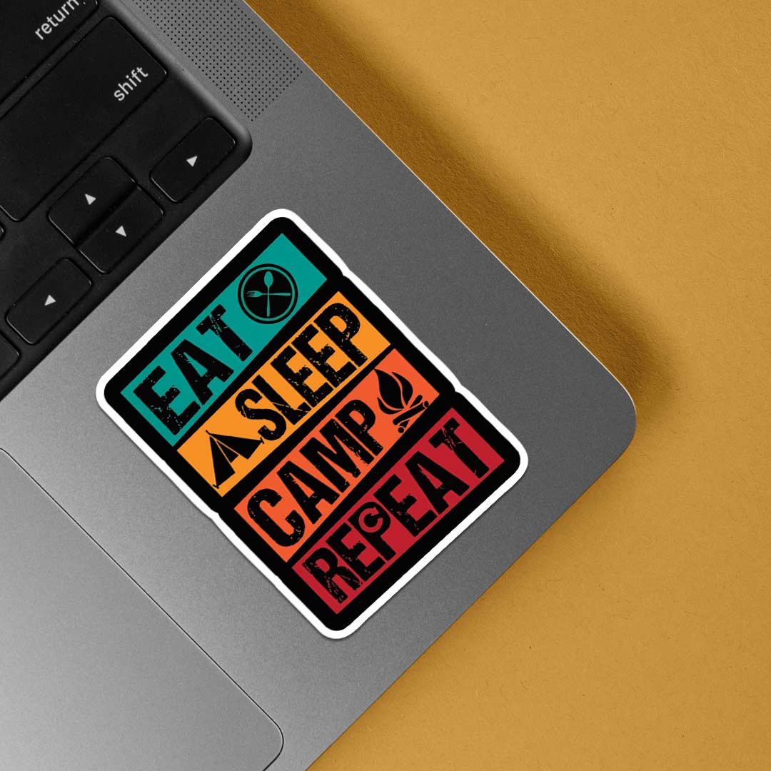 Eat Sleep Camp Repeat Travels Stickers