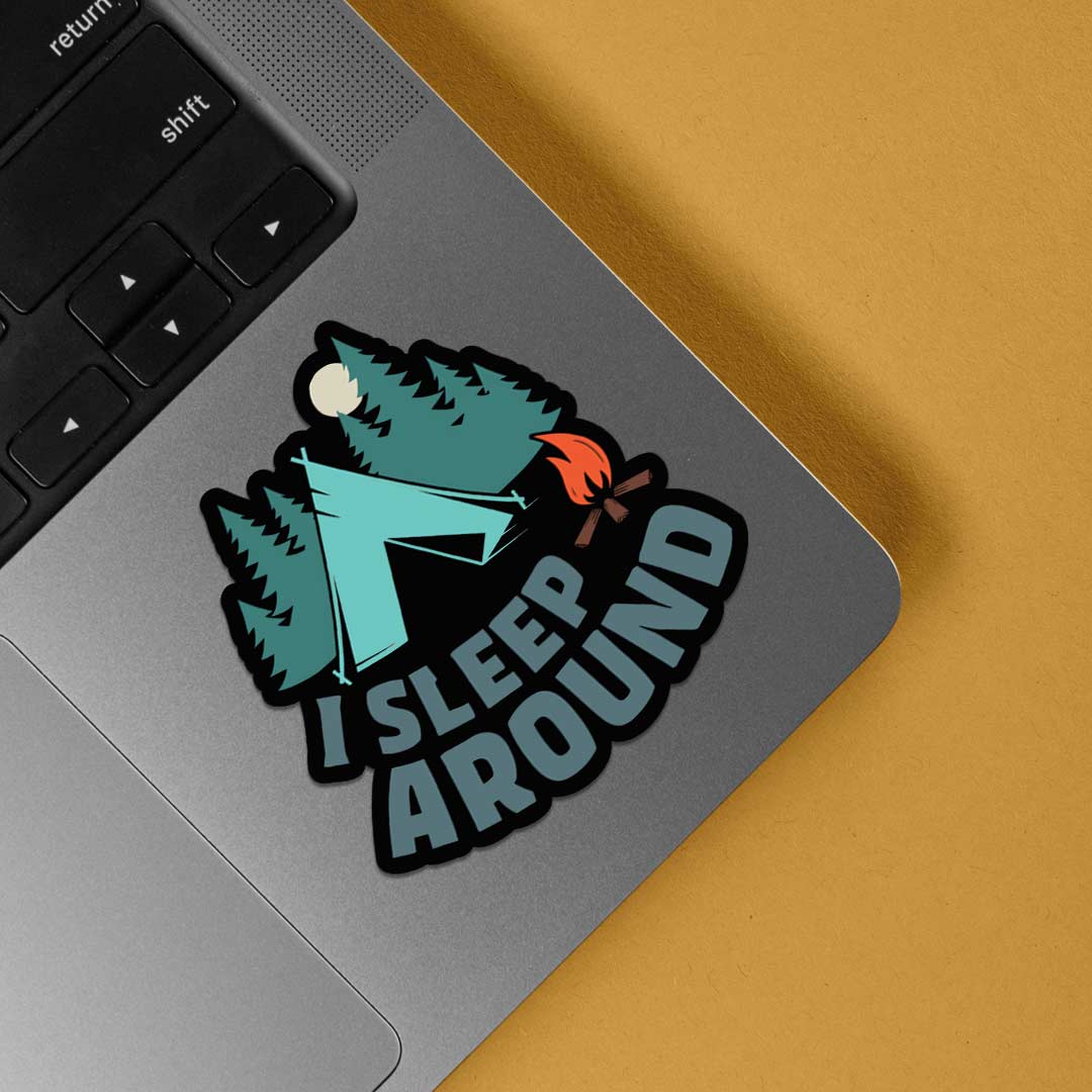 I Sleep Around Travels Stickers