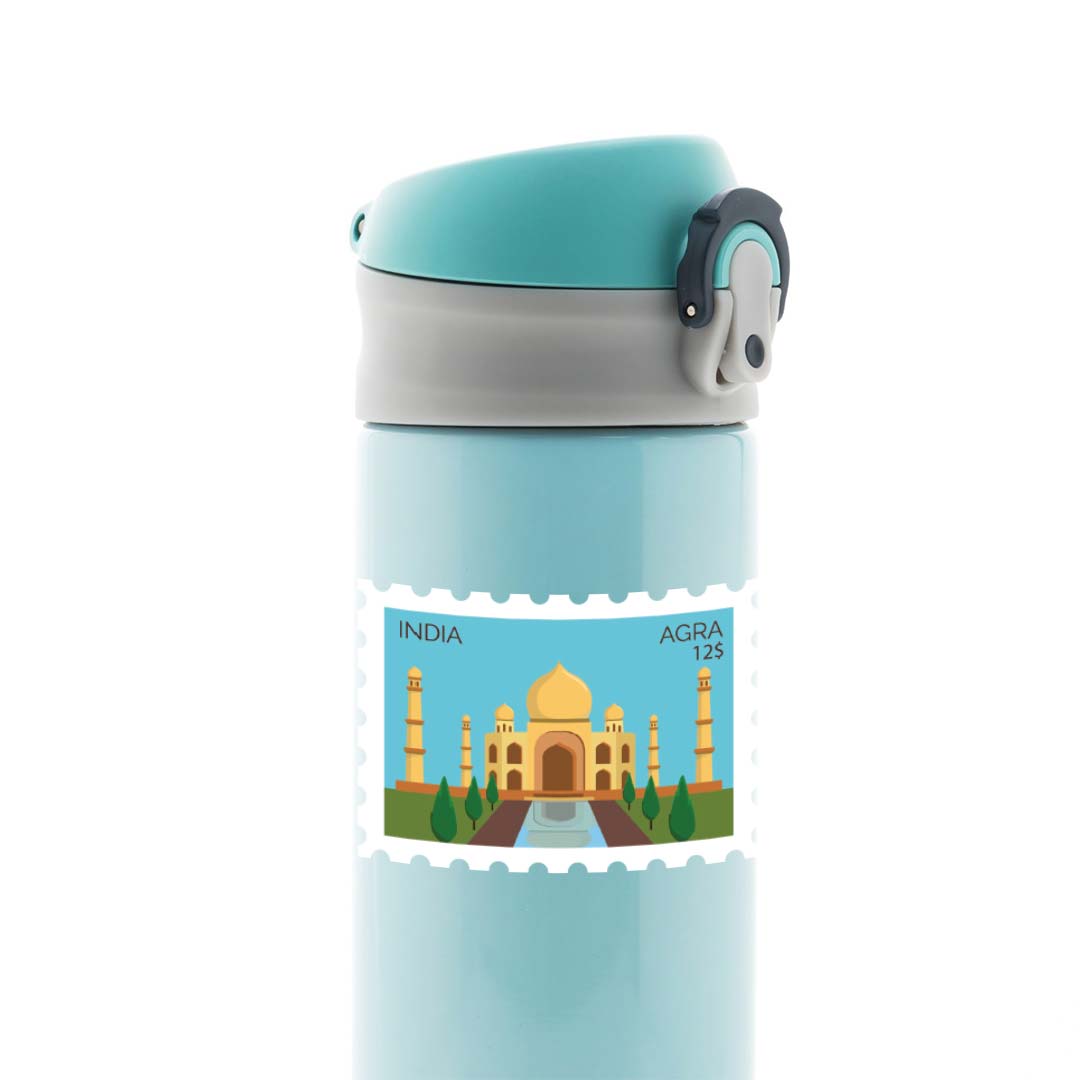 India Agra Stamp Travels Stickers