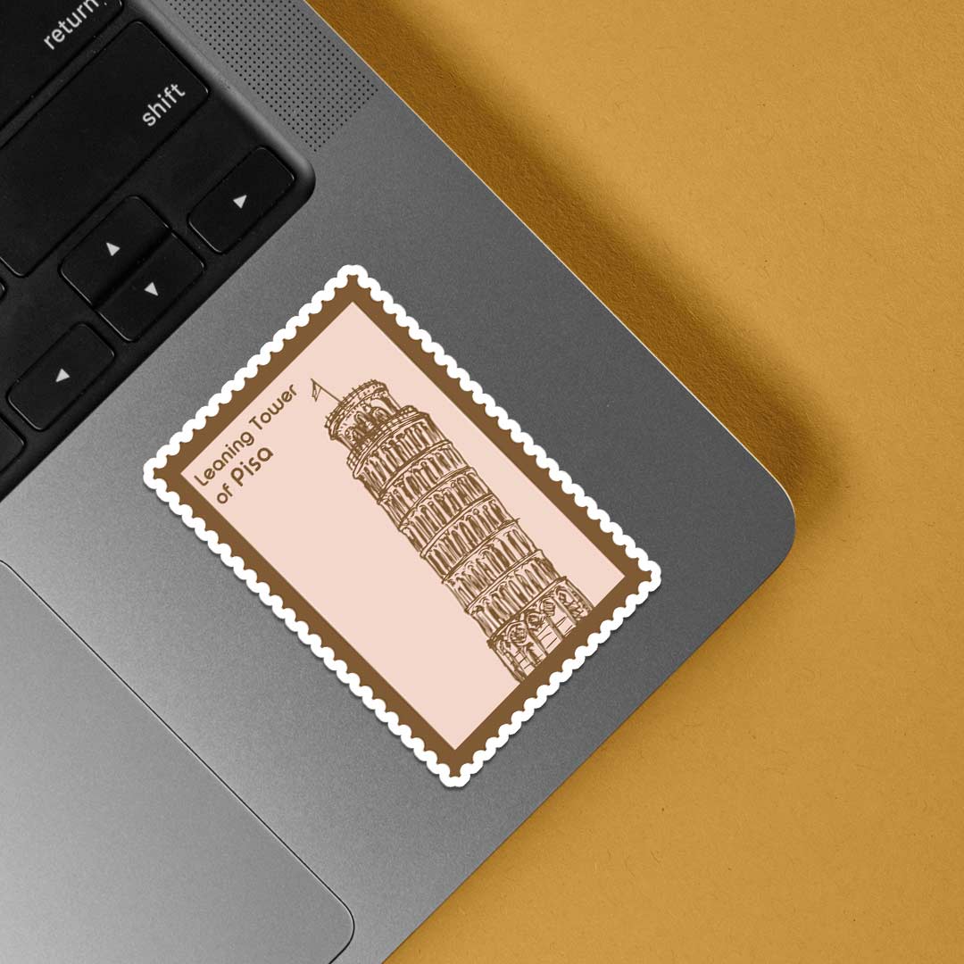 Leaning tower of Pisa Stamp Travels Stickers