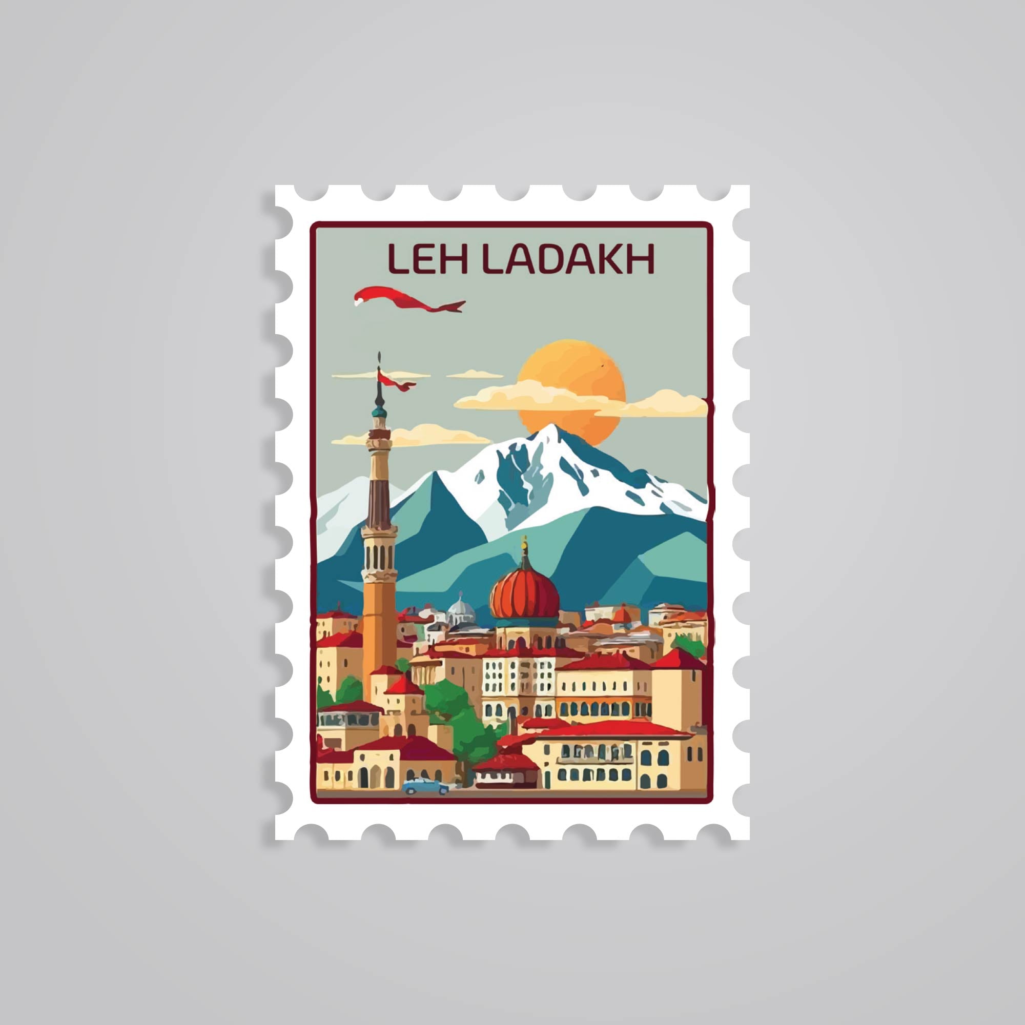 Fomo Store Stickers Travels Leh Ladakh Mountain Post Stamp