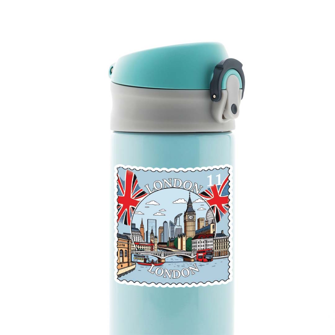 London Big Ben and Skyline Post Stamp Travels Stickers