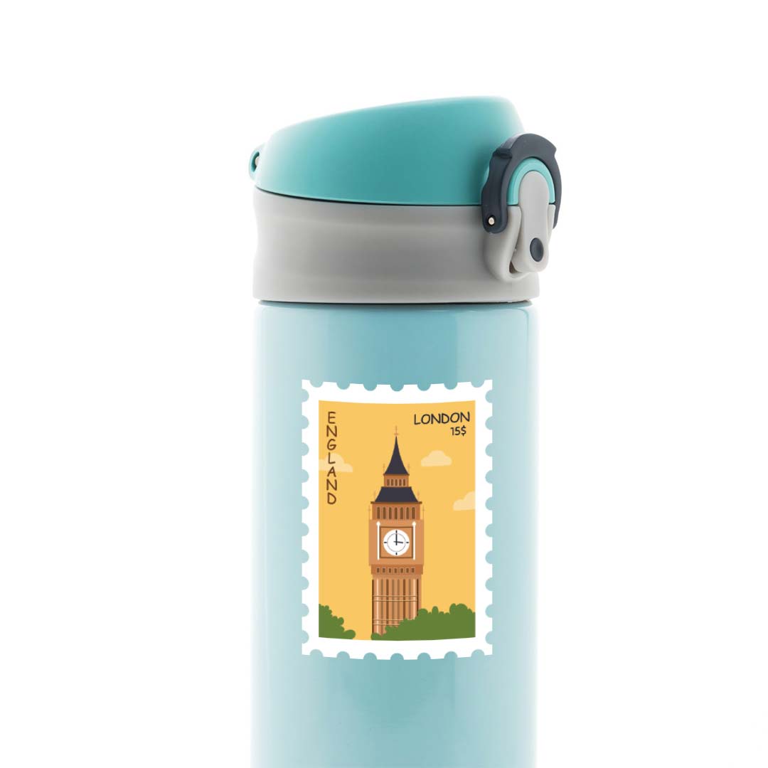 London, England Post Stamp Travels Stickers