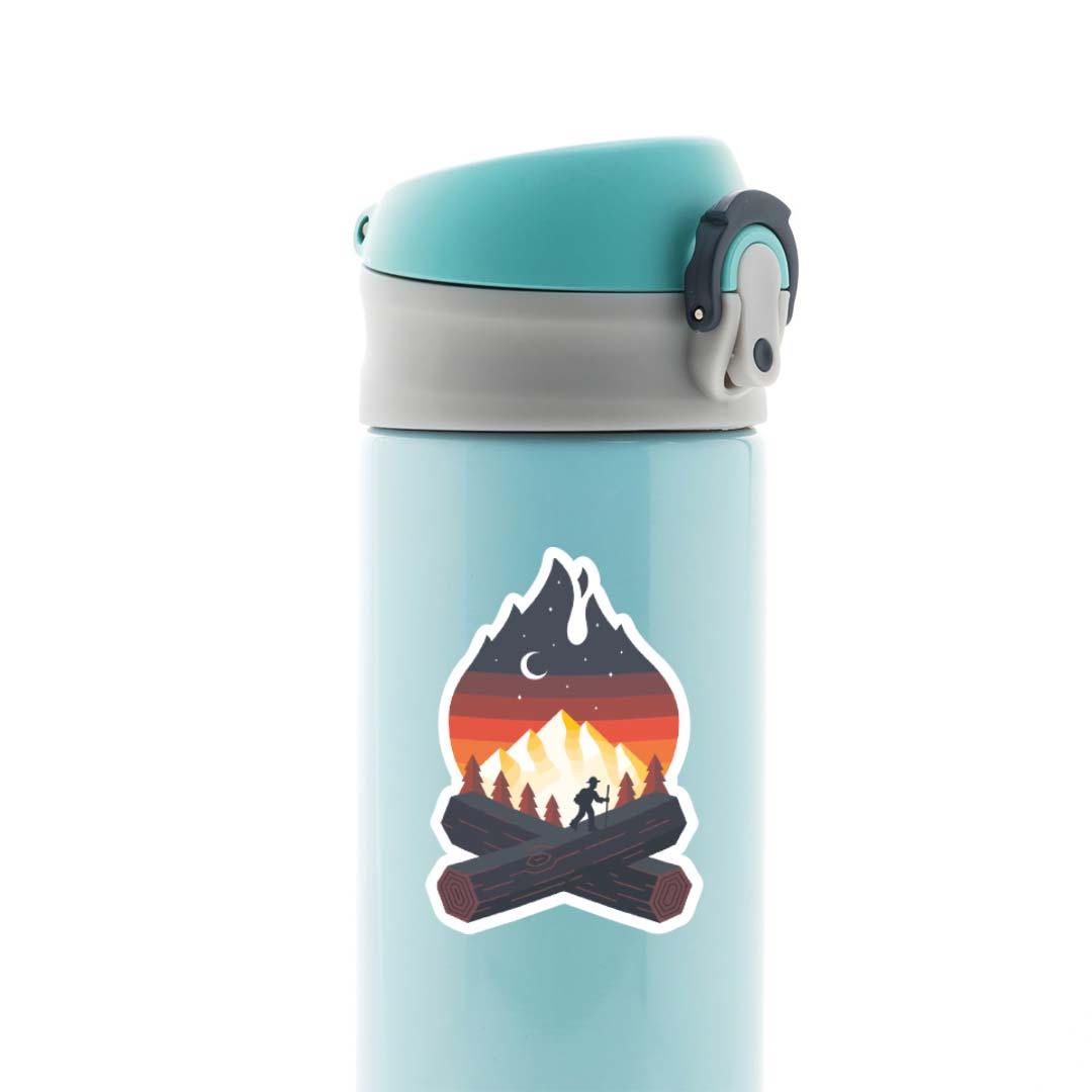 Man silhouette in Campfire Travels Stickers