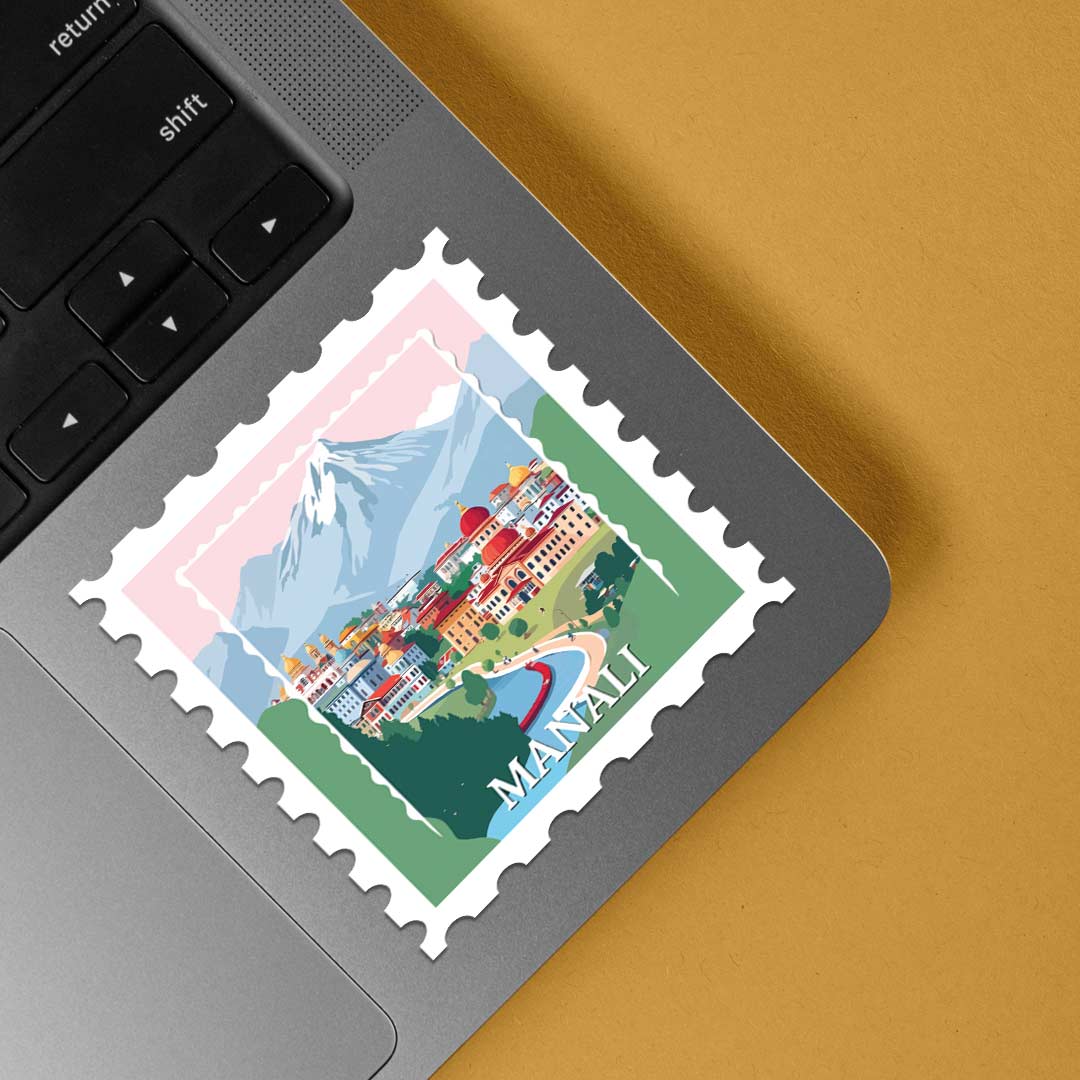 Manali Mountain Village Post Stamp Travels Stickers
