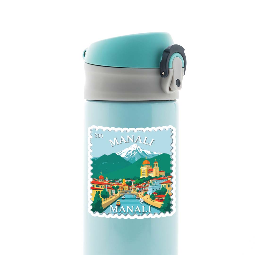 Manali Scenic Town and River Post Stamp Travels Stickers