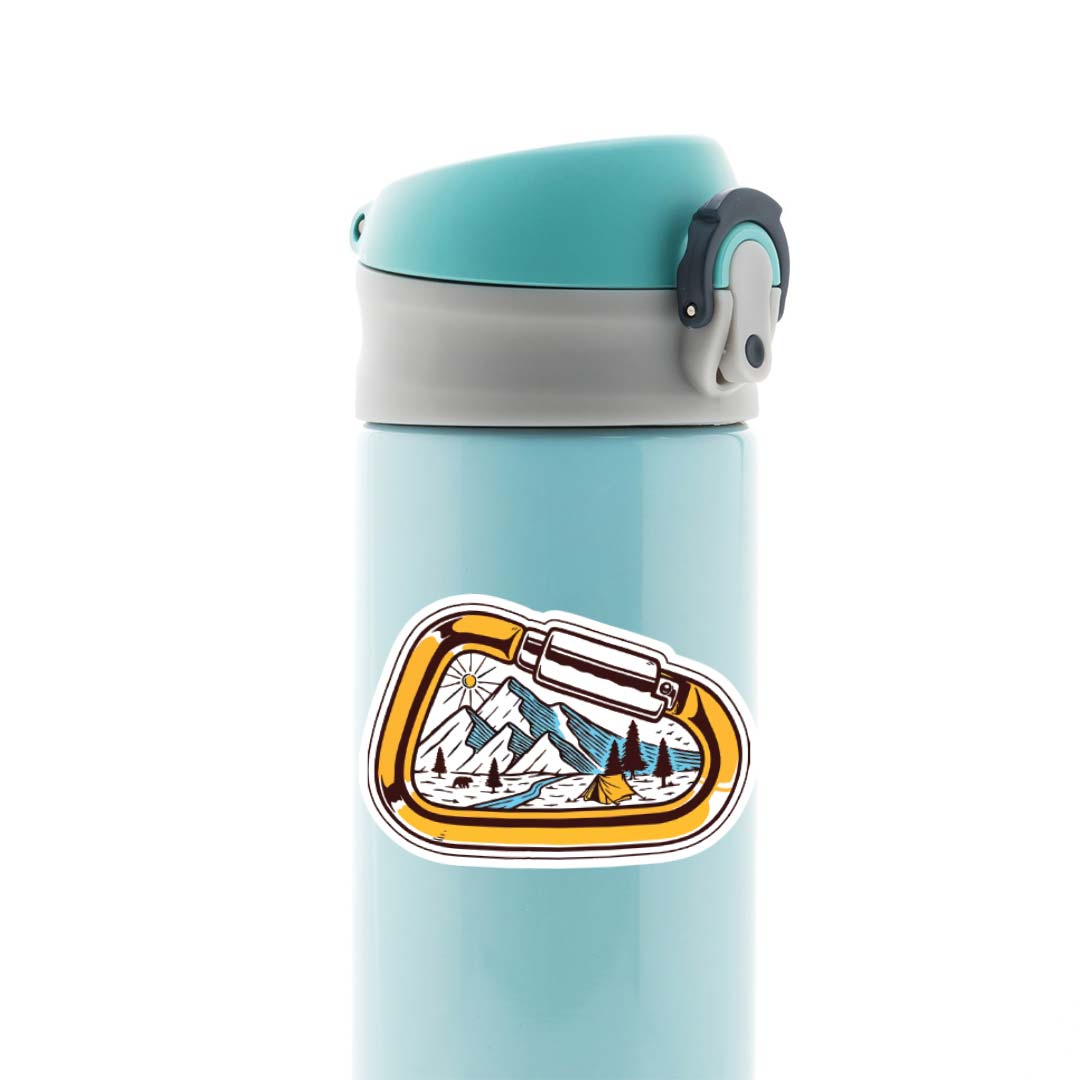 Mountains in Carabiner Travels Stickers