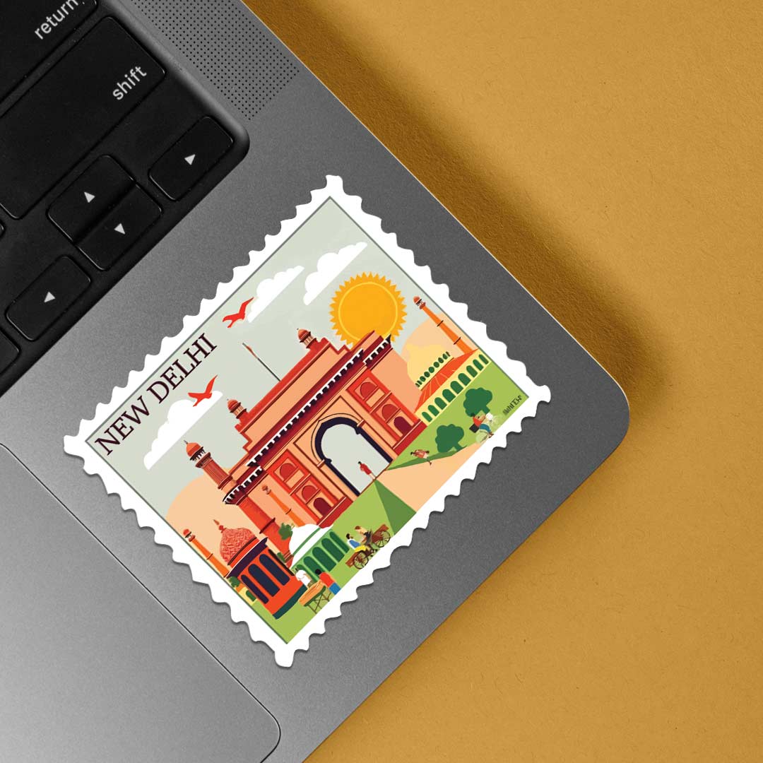 New Delhi India Gate Post Stamp Travels Stickers