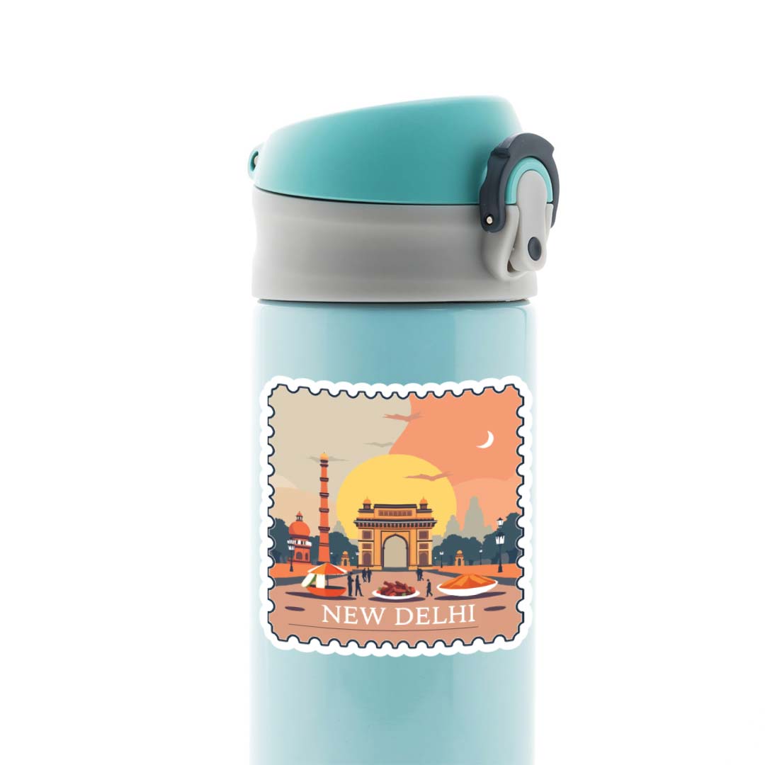 New Delhi Sunset Monument Post Stamp Travels Stickers