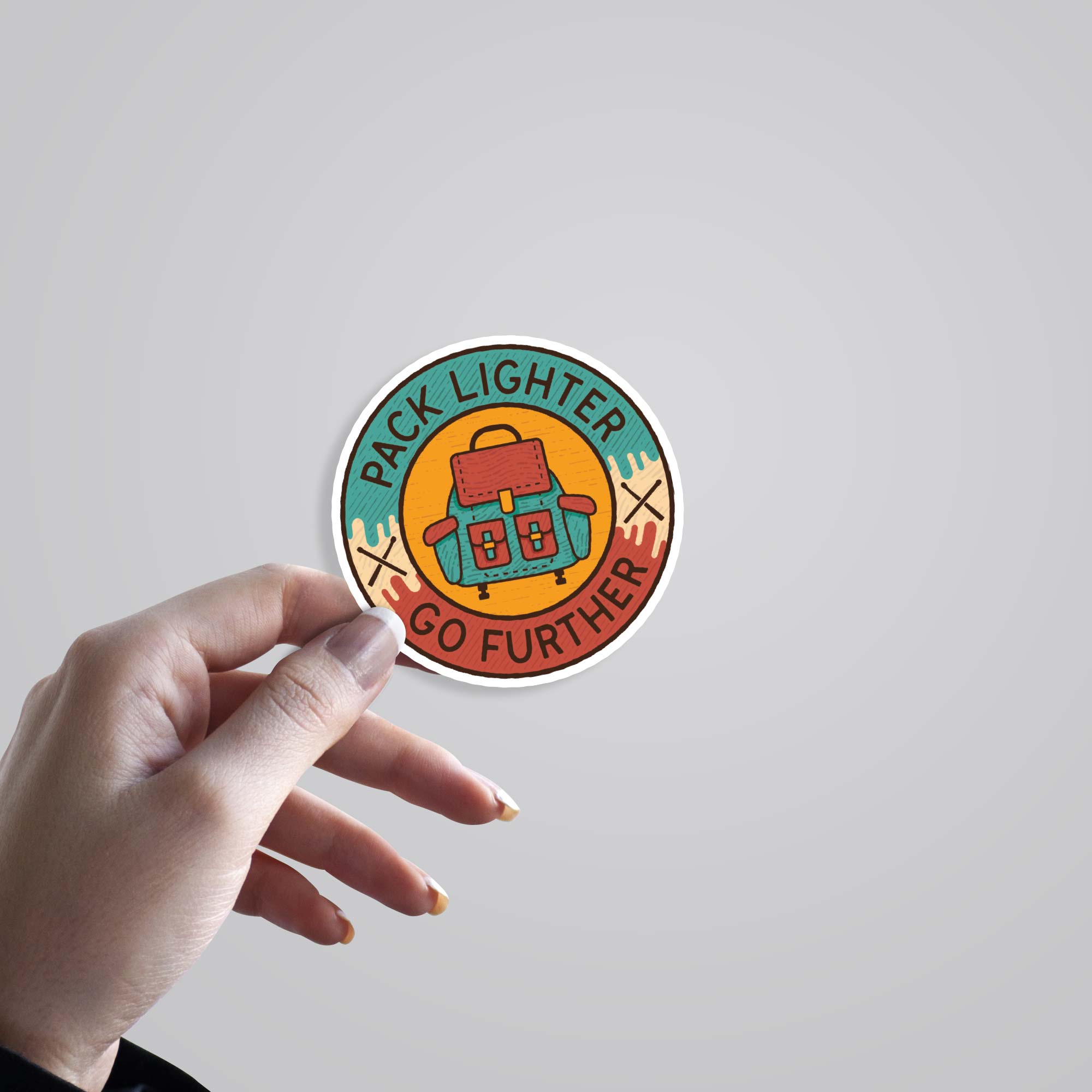 Pack Lighter Go Further Round Travels Stickers