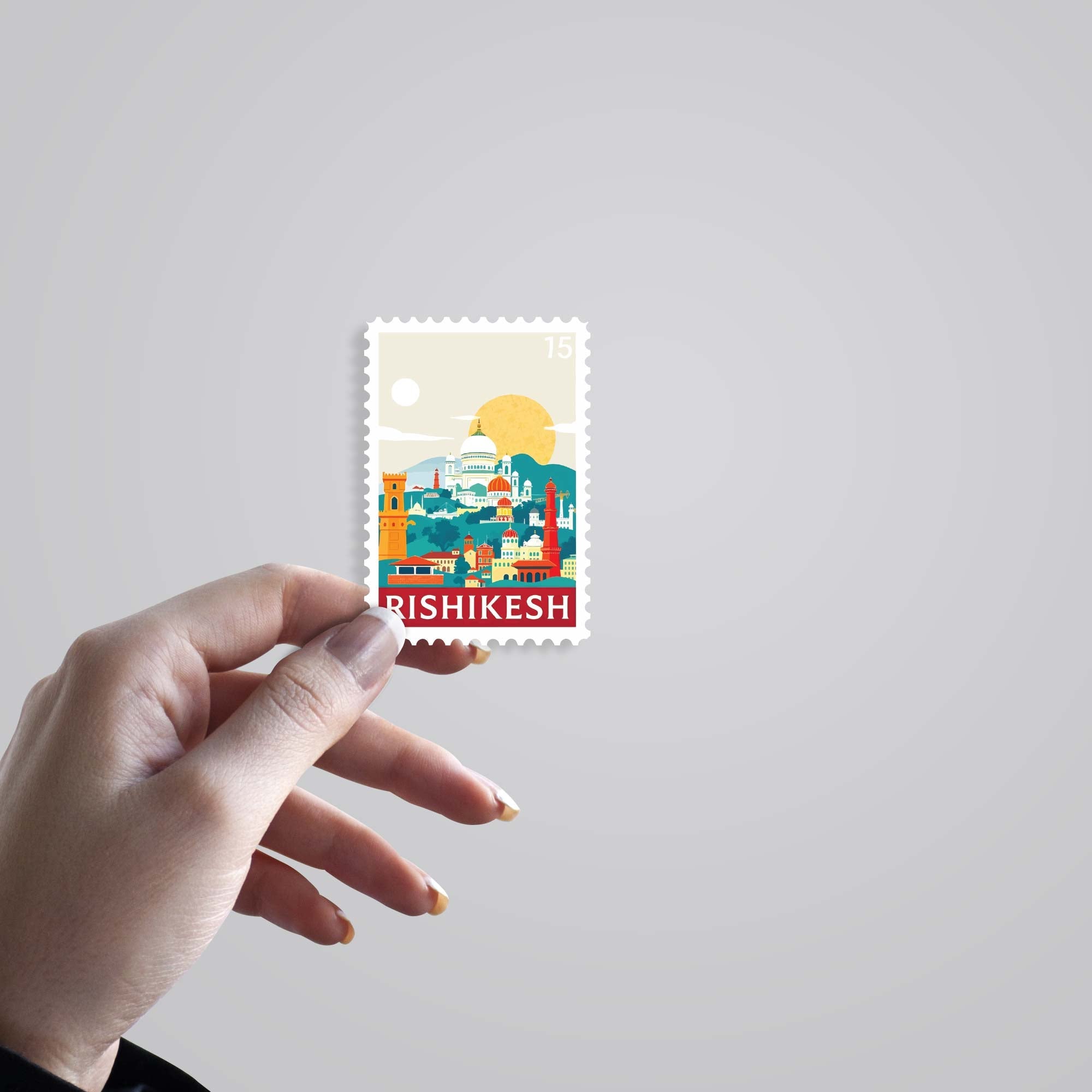 Rishikesh Scenic Post Stamp Travels Stickers