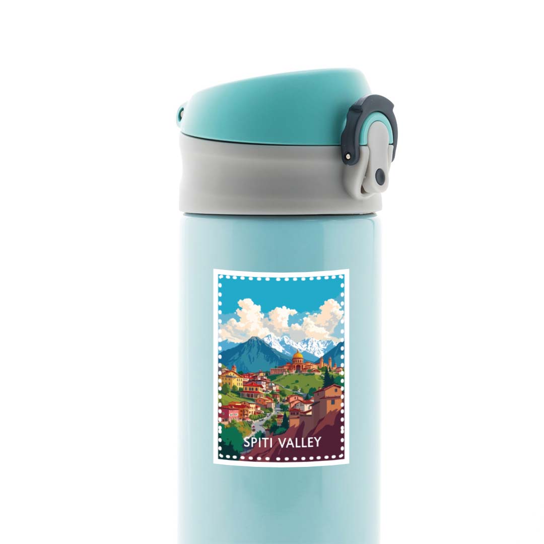 Spiti Valley Scenic Village Post Stamp Travels Stickers