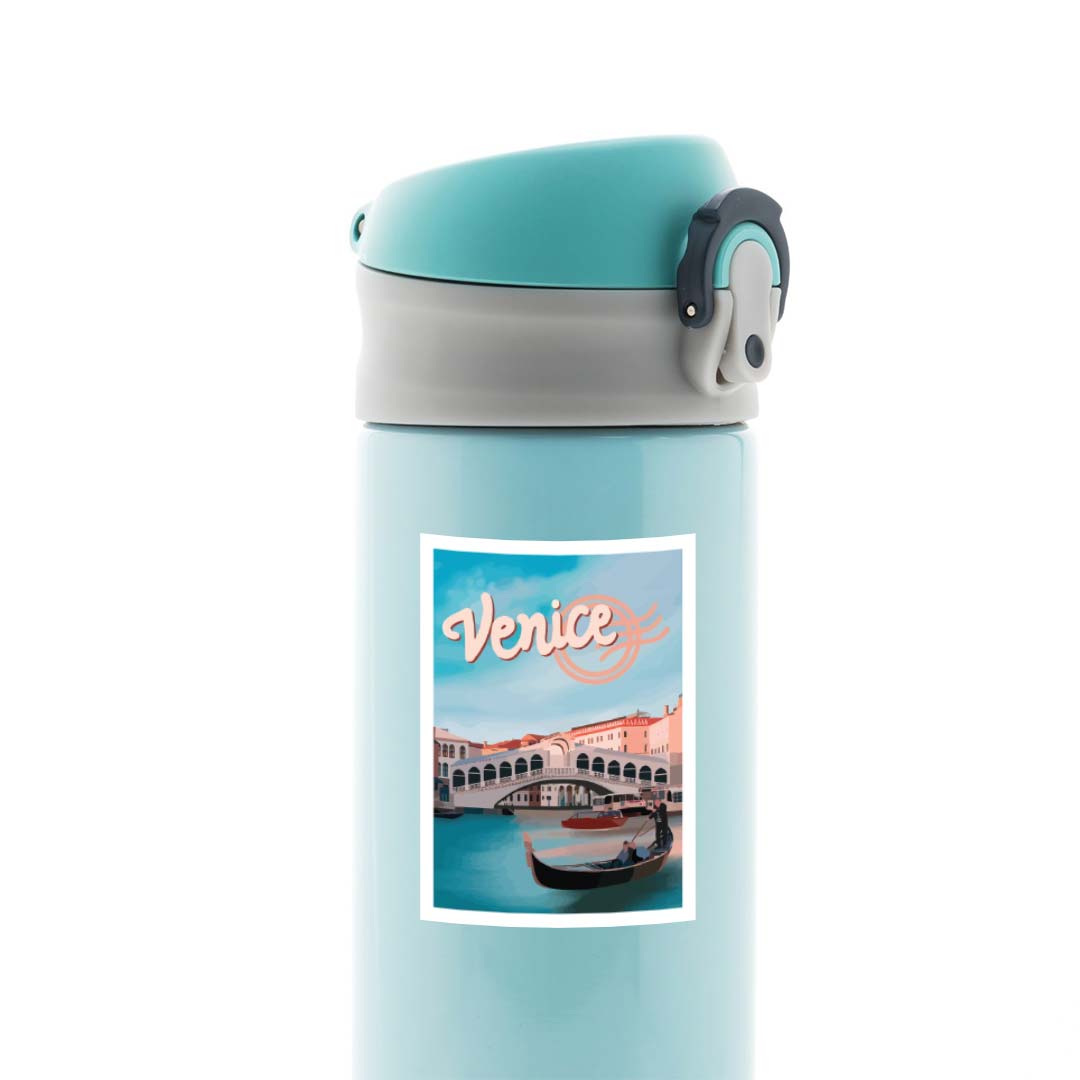 Venice Gondola and Canal Views Post Stamp Travels Stickers