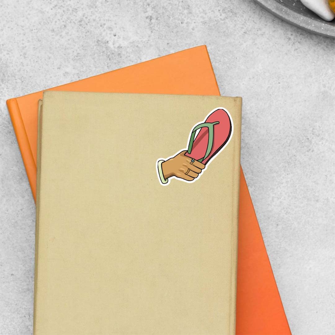 Haath mein Chappal Witty Stickers