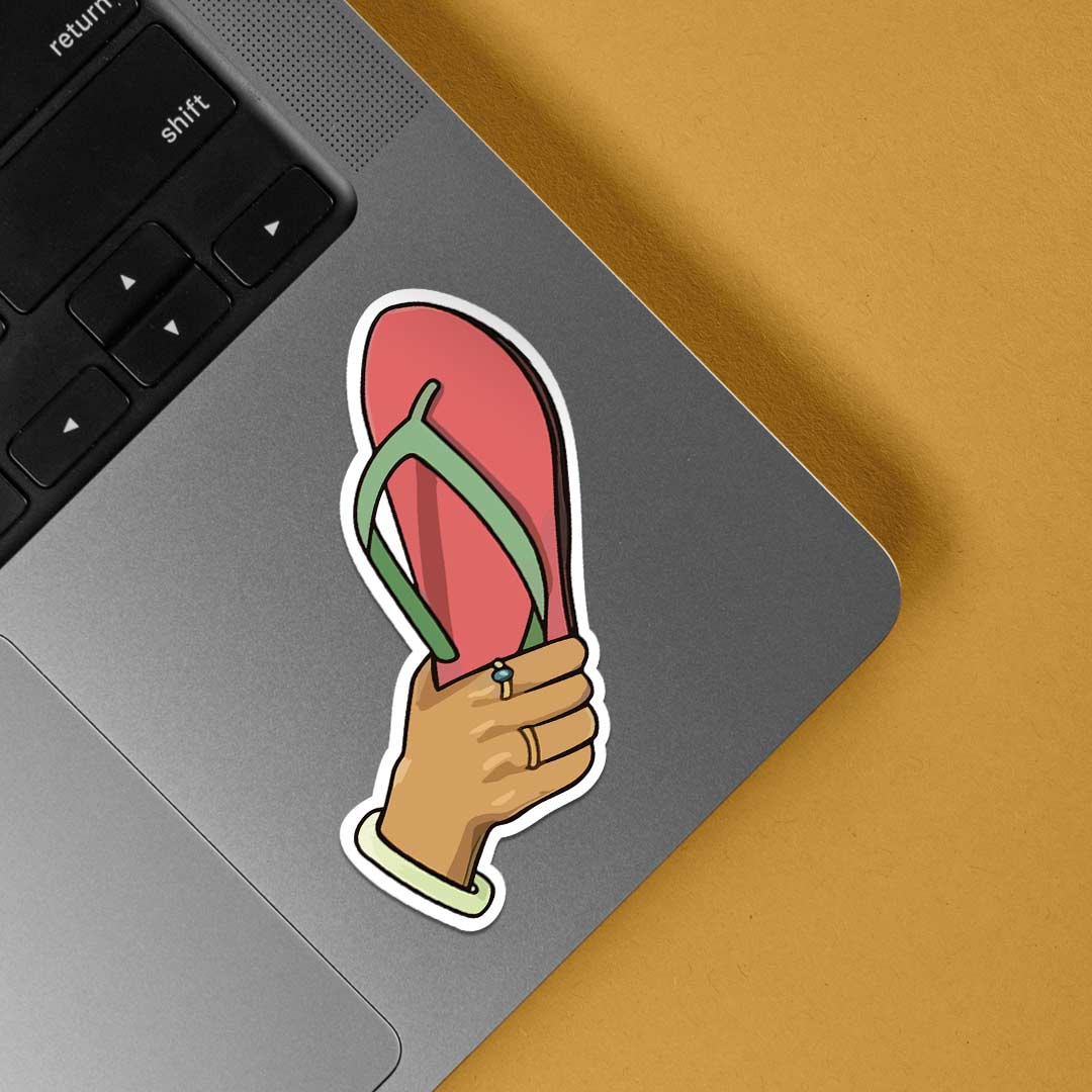 Haath mein Chappal Witty Stickers