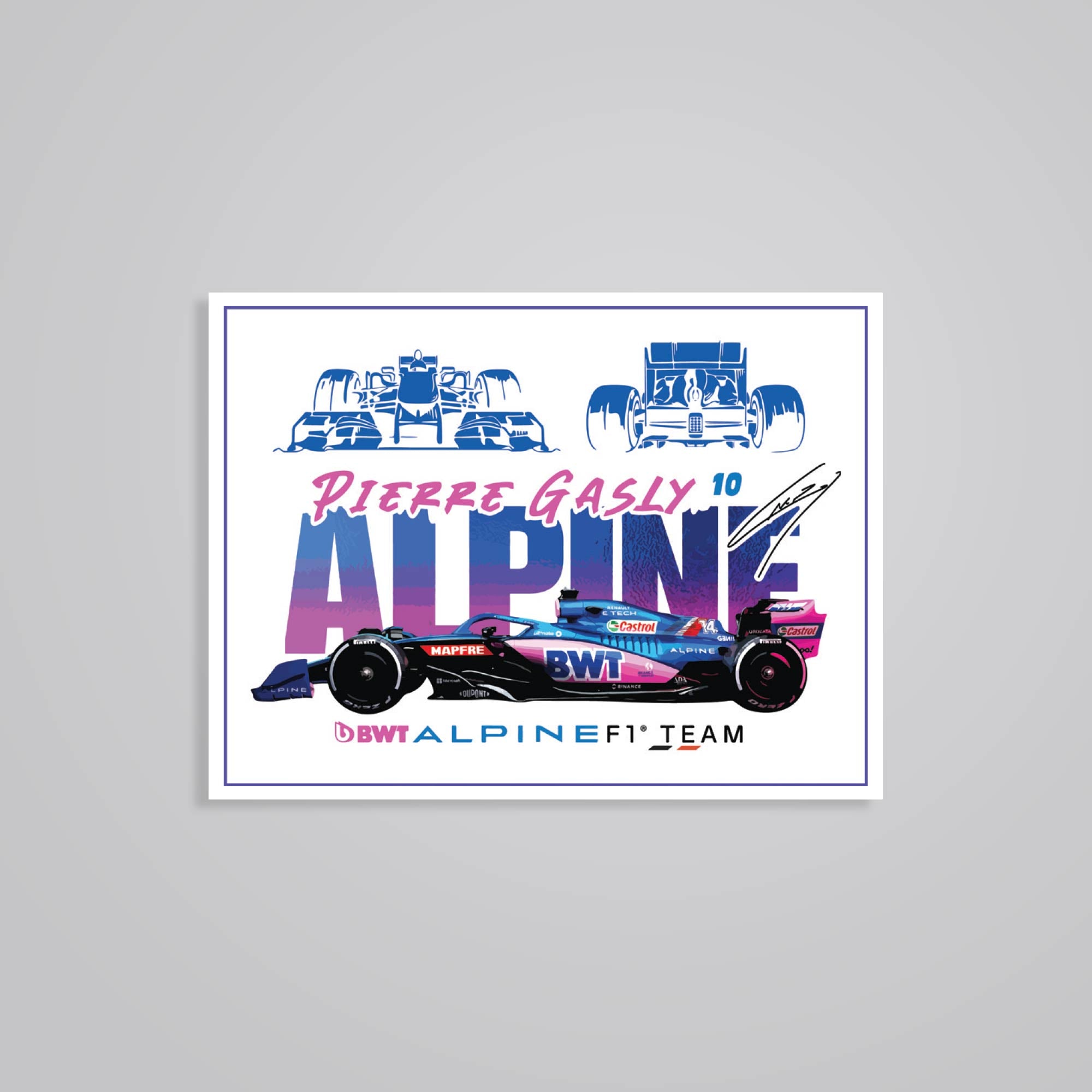 Alpine F1 Team Pierre Gasly Cars Bikes Stickers