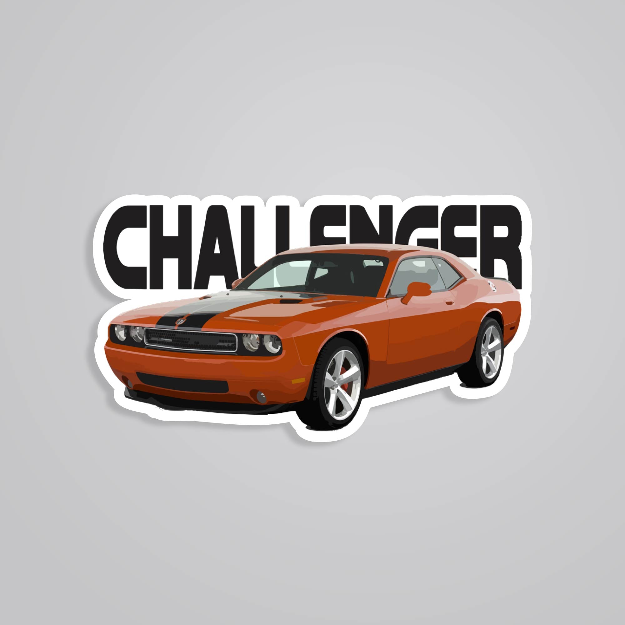 Fomo Store Stickers Cars & Bikes Challenger SRT Hellcat in Orange