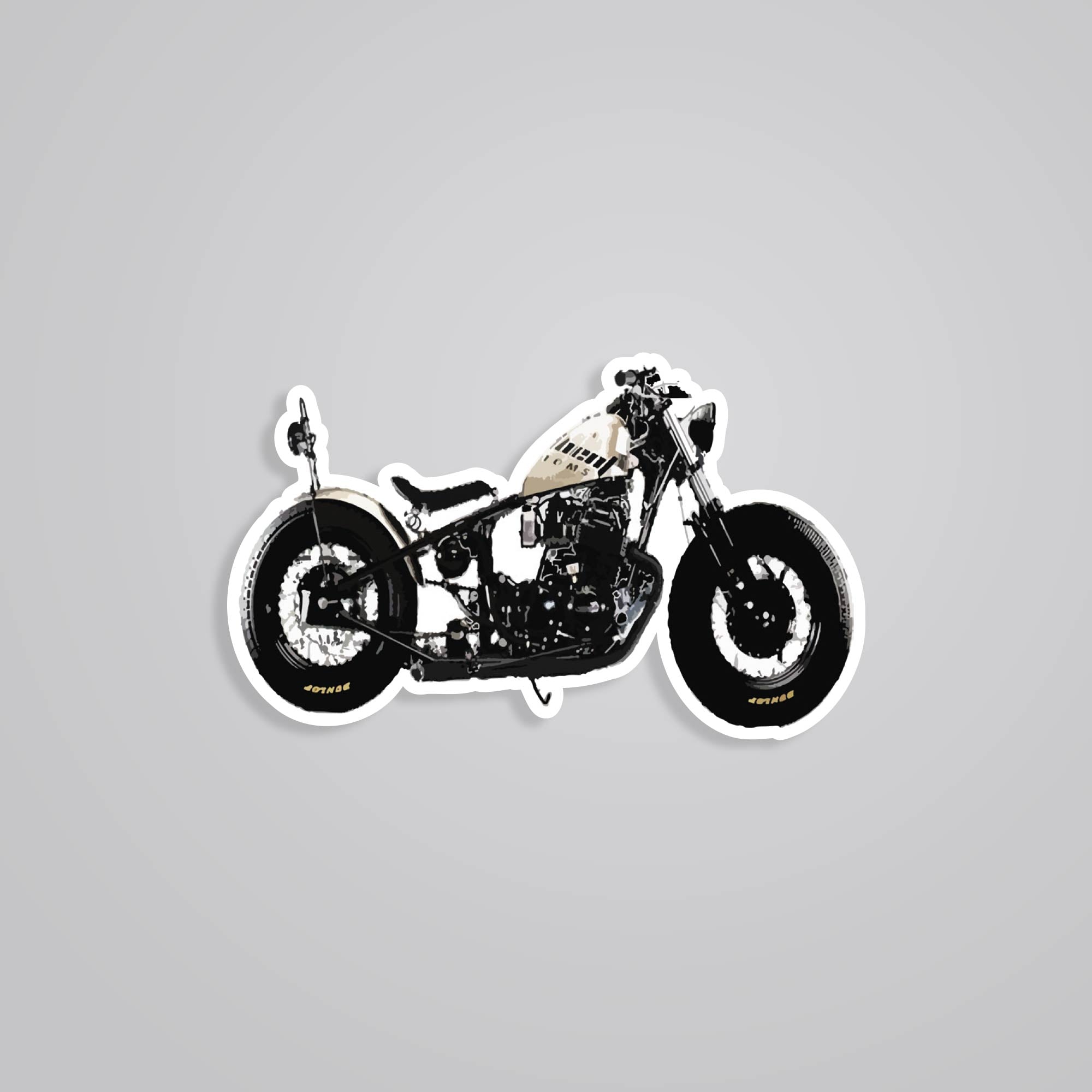 Fomo Store Stickers Cars & Bikes Vintage Bobber Motorcycle