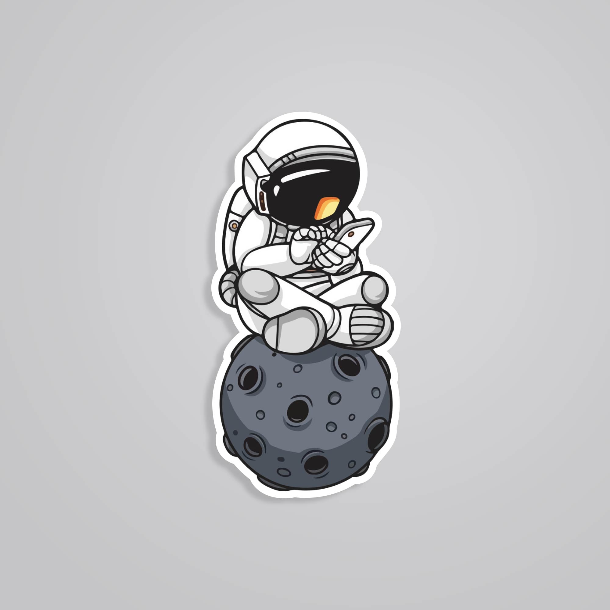 Fomo Store Stickers Casual Astronaut Checking Star-Tweets
