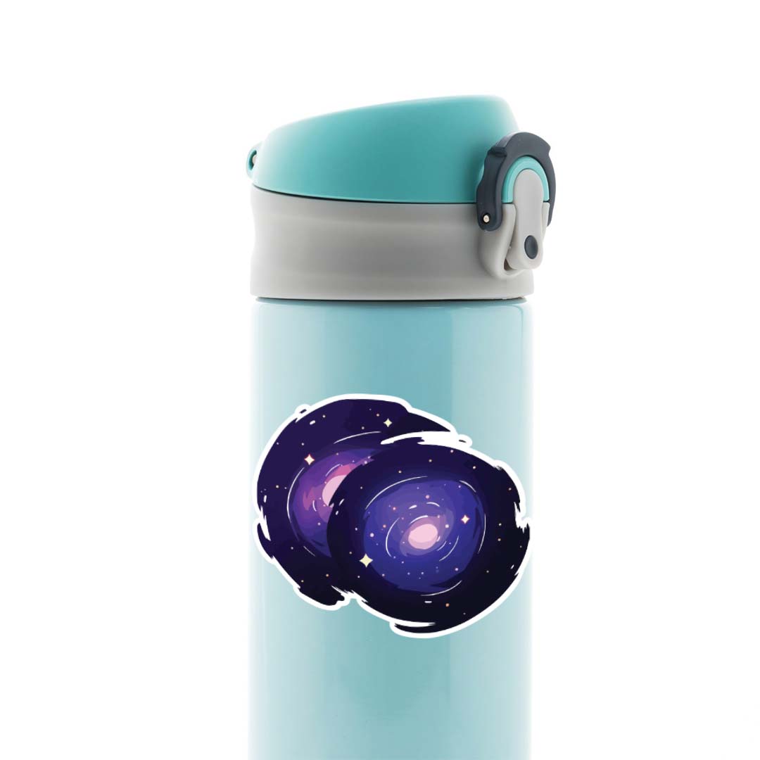 Double Galaxy Swirl Casual Stickers