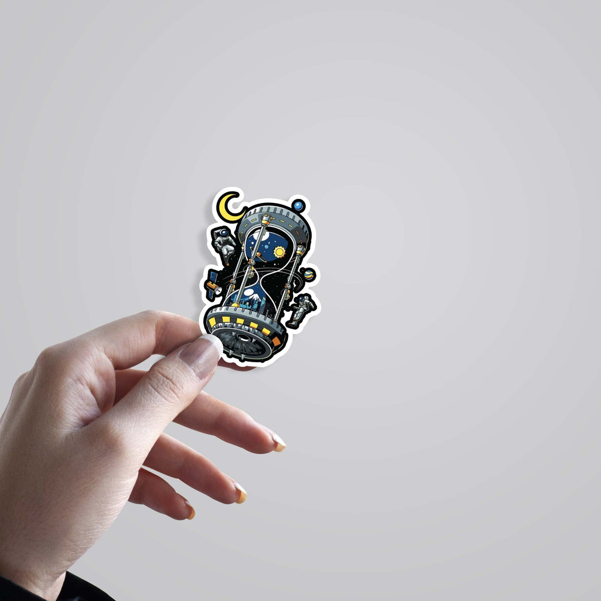 3D Galactic Hourglass Casual Stickers