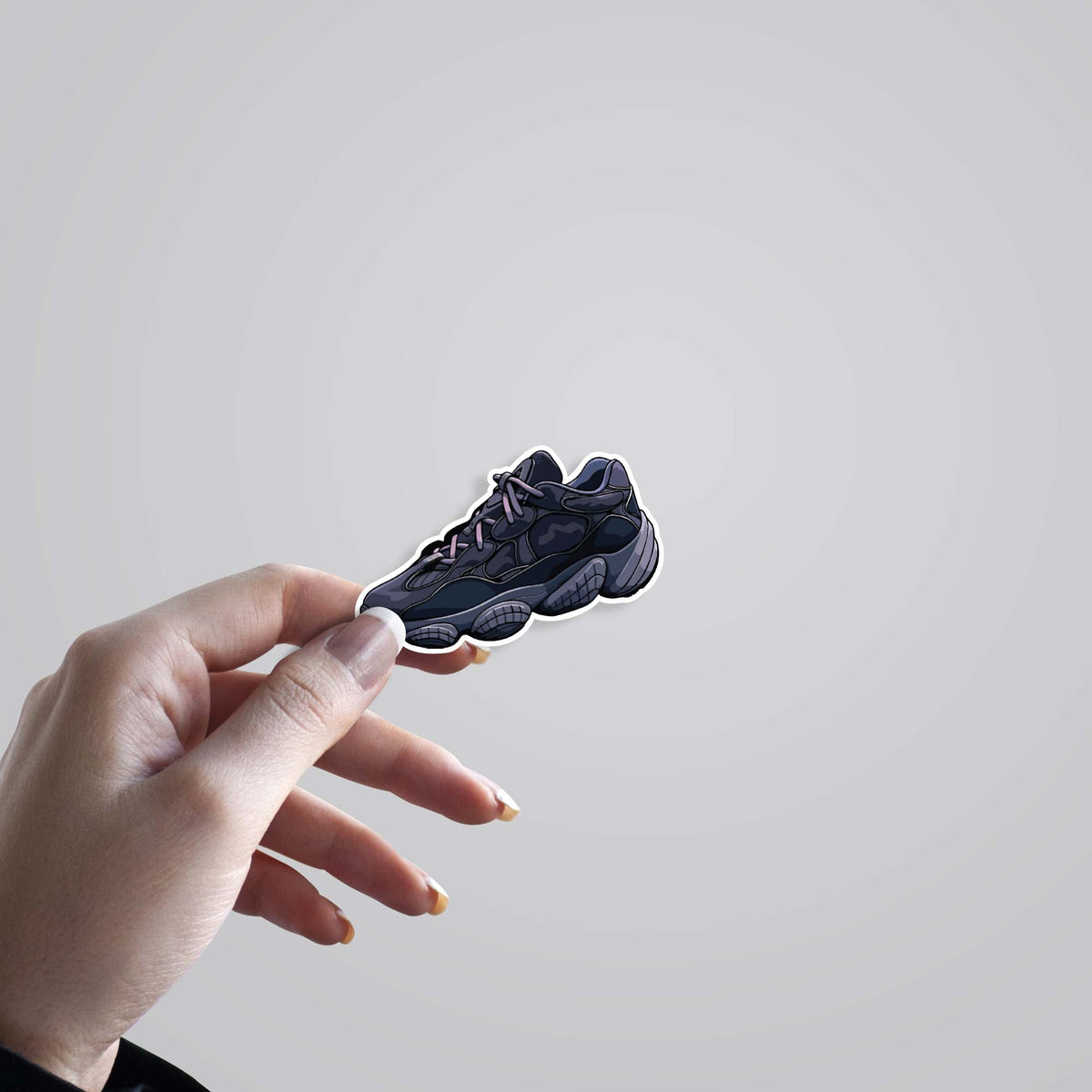 3D Midnight Black Sneaker Casual Stickers