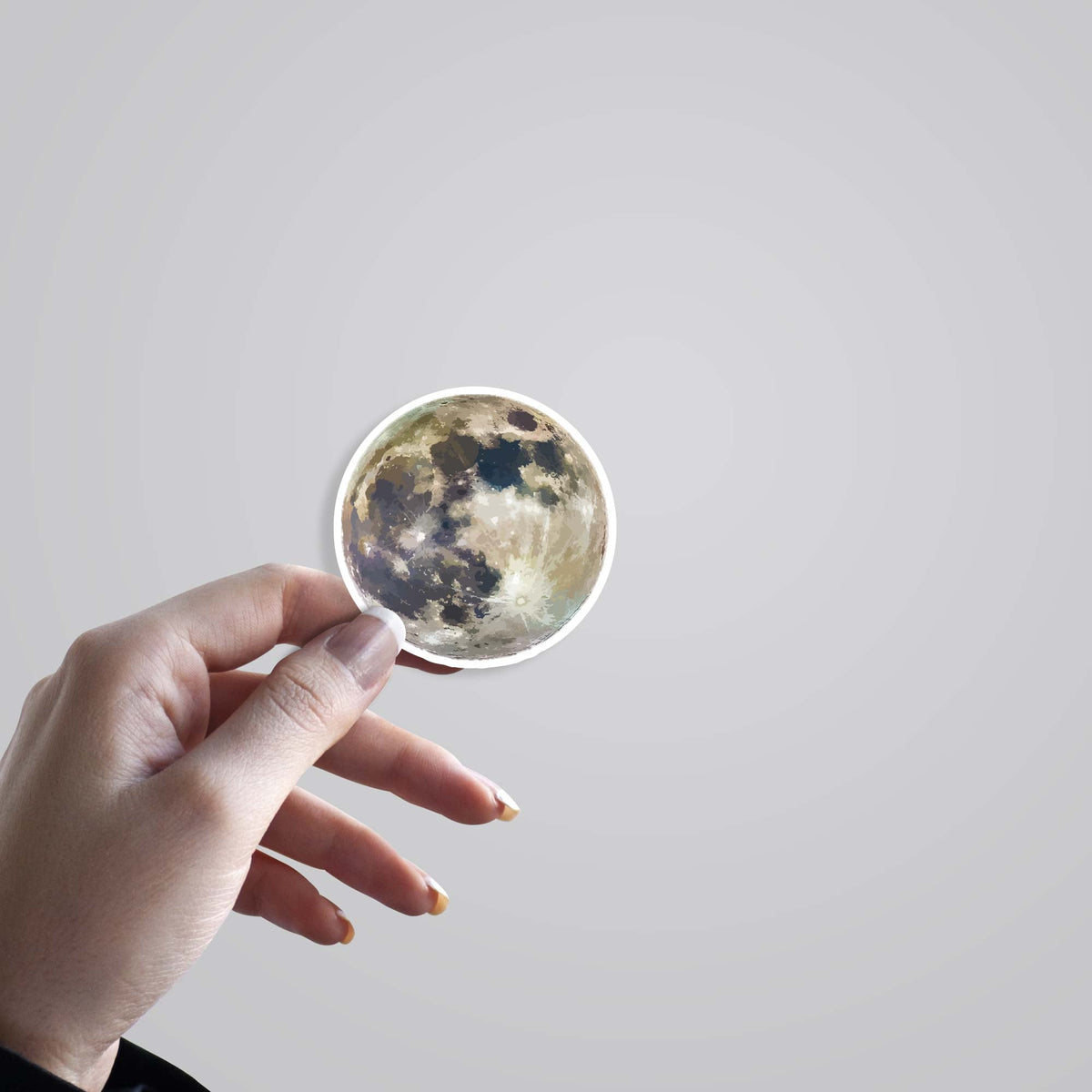 3D Moon in Focus Casual Stickers