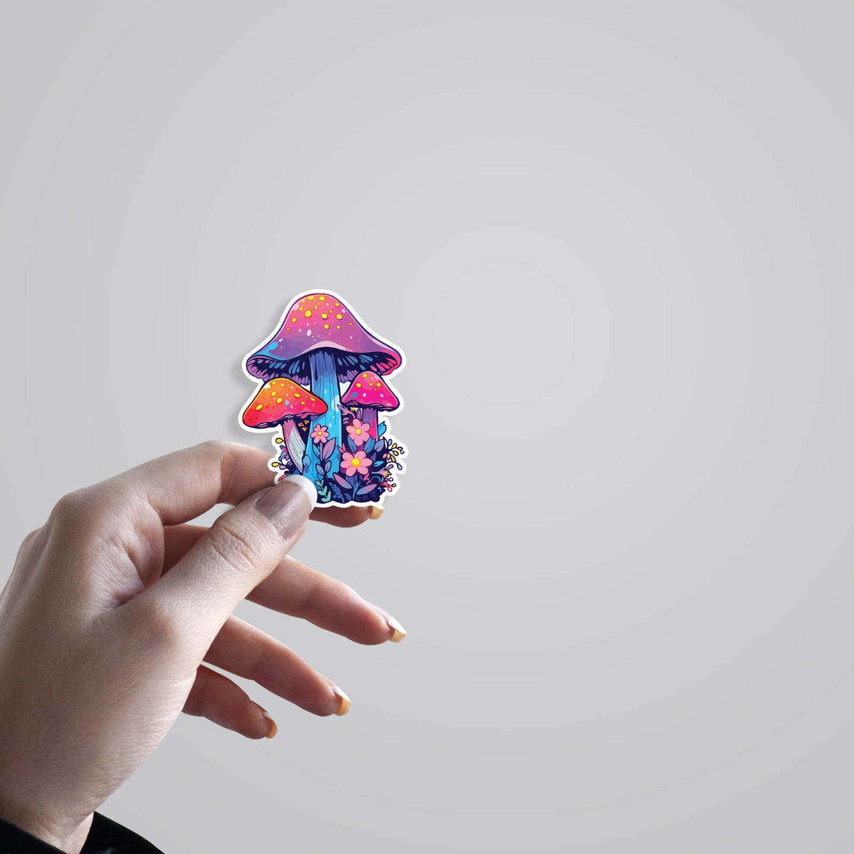 Neon Fantasy Mushrooms Casual Stickers