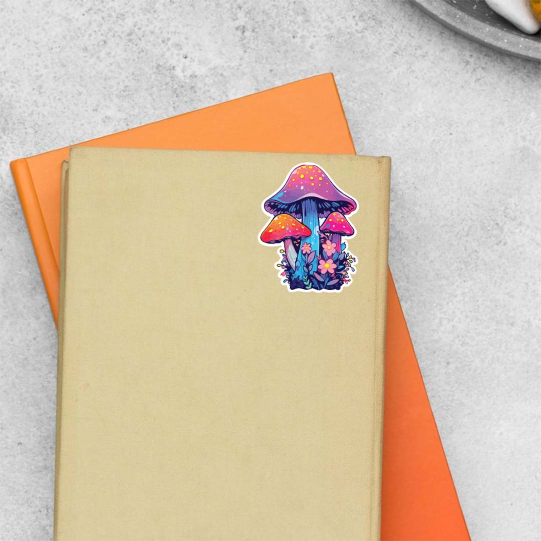 Neon Fantasy Mushrooms Casual Stickers