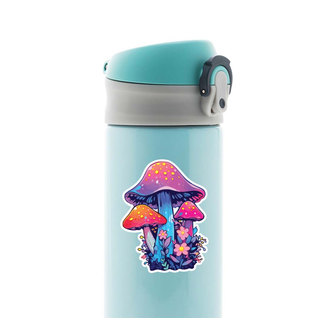 Neon Fantasy Mushrooms Casual Stickers