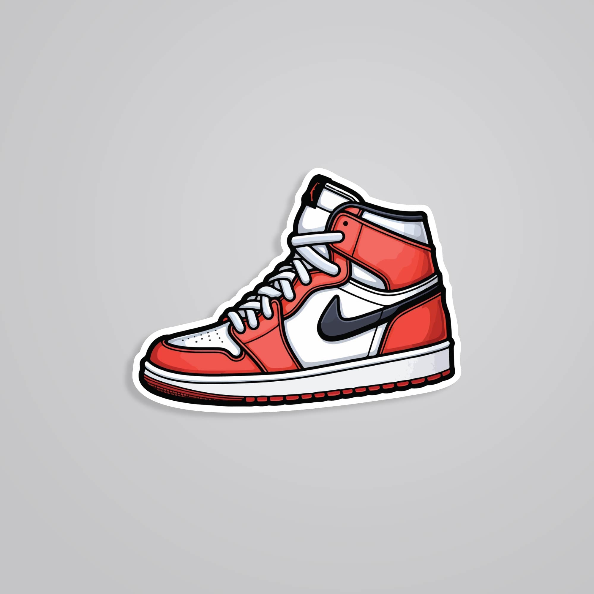 Fomo Store Stickers Casual Red & White Sneakers
