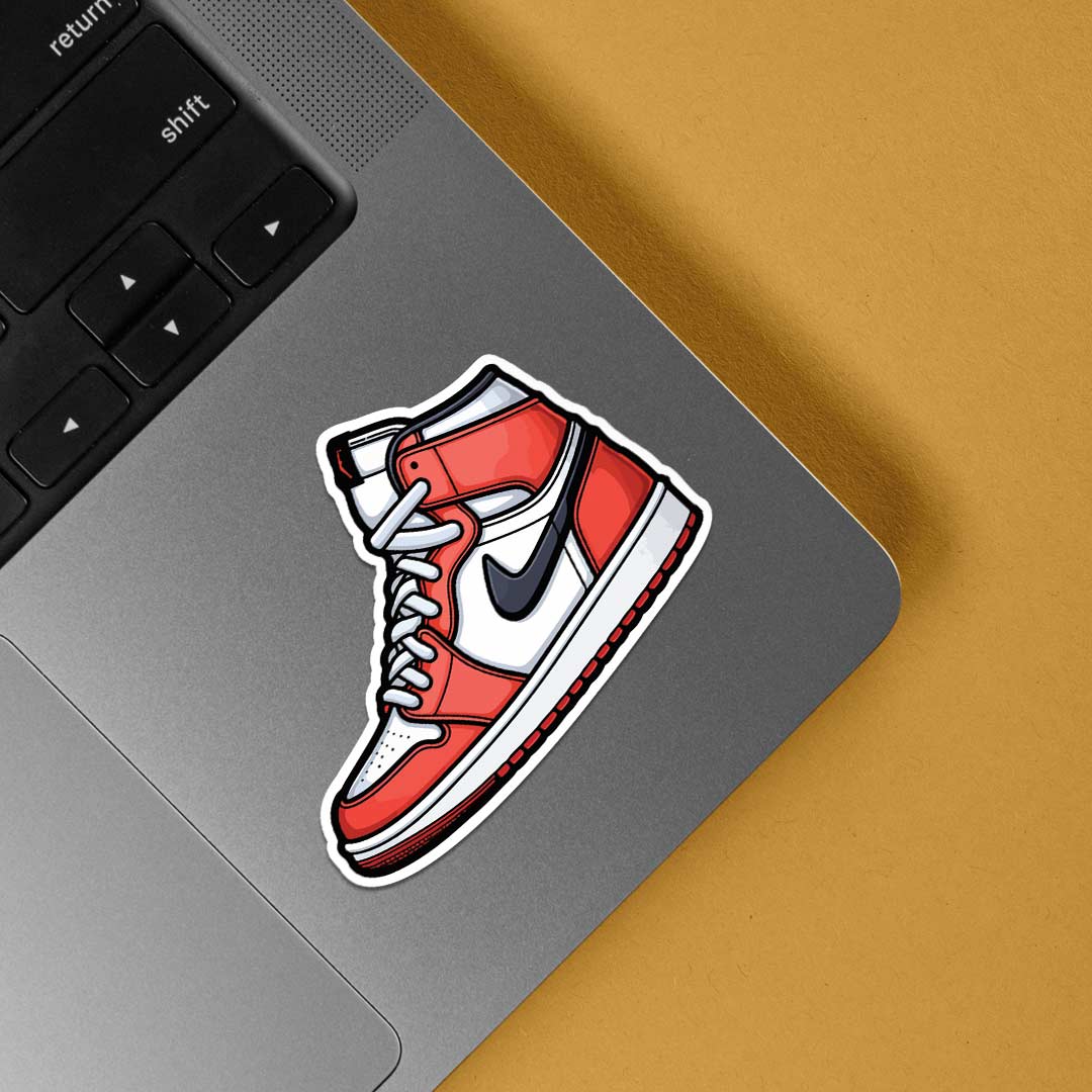 Red & White Sneakers Casual Stickers