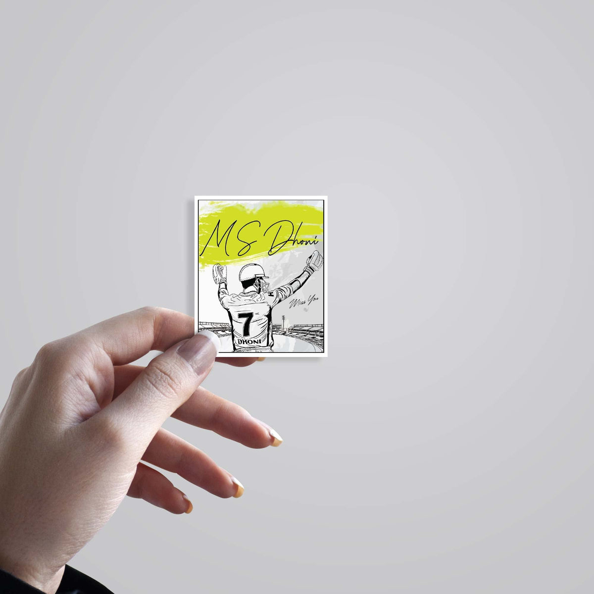 MS Dhoni Sketch Sports Stickers