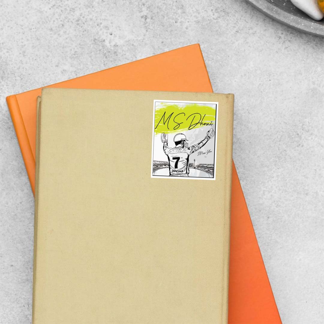 MS Dhoni Sketch Sports Stickers