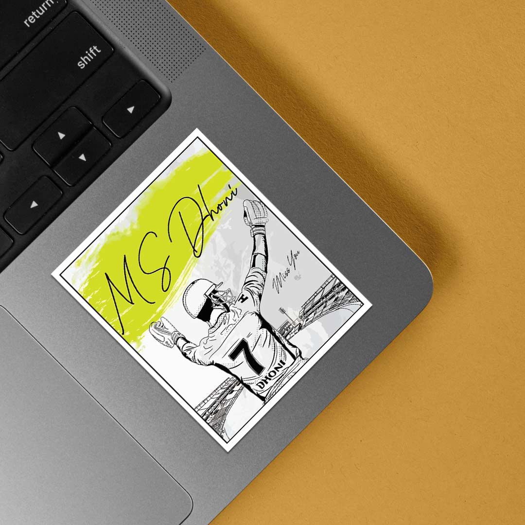 MS Dhoni Sketch Sports Stickers