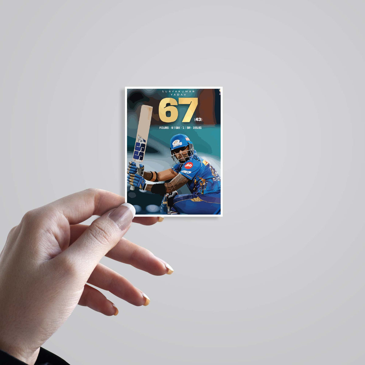 3D Suryakumar Yadav 67 Sports Stickers