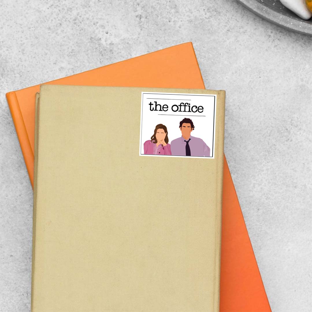 The office Pan and Jim TV Shows Stickers