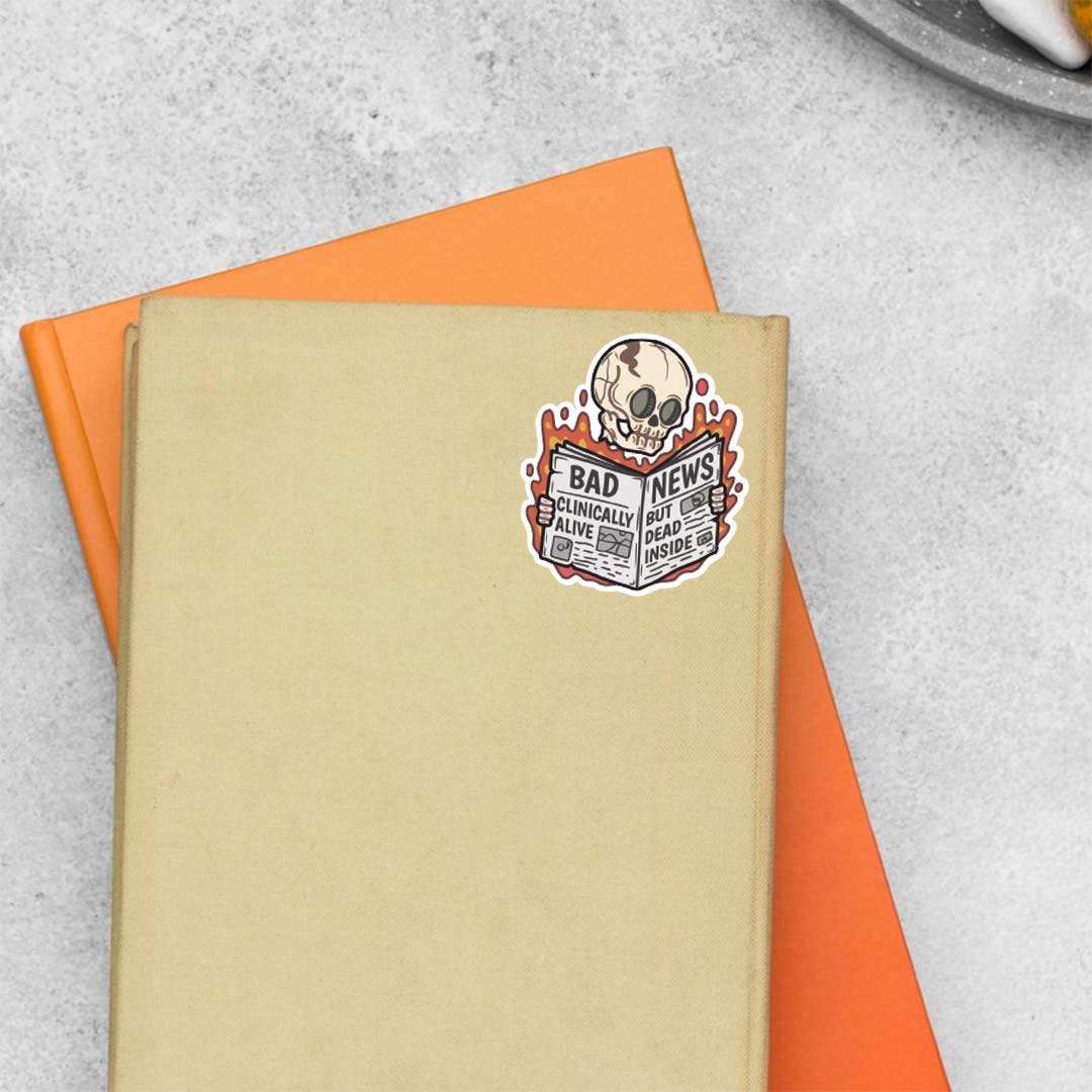 Bad news Clinically Alive but Dead Inside Witty Stickers