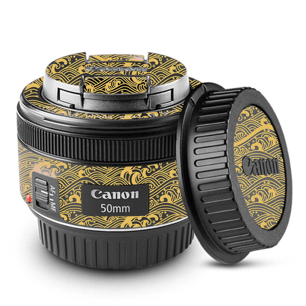 Textured Golden Tide Canon EF 50mm f/1.8 STM Camera Lens Skin
