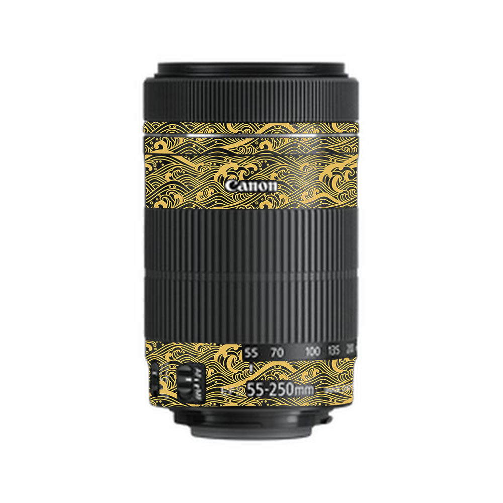 Textured Golden Tide Canon EF-S 55–250mm f/4–5.6 IS STM Camera Lens Skin
