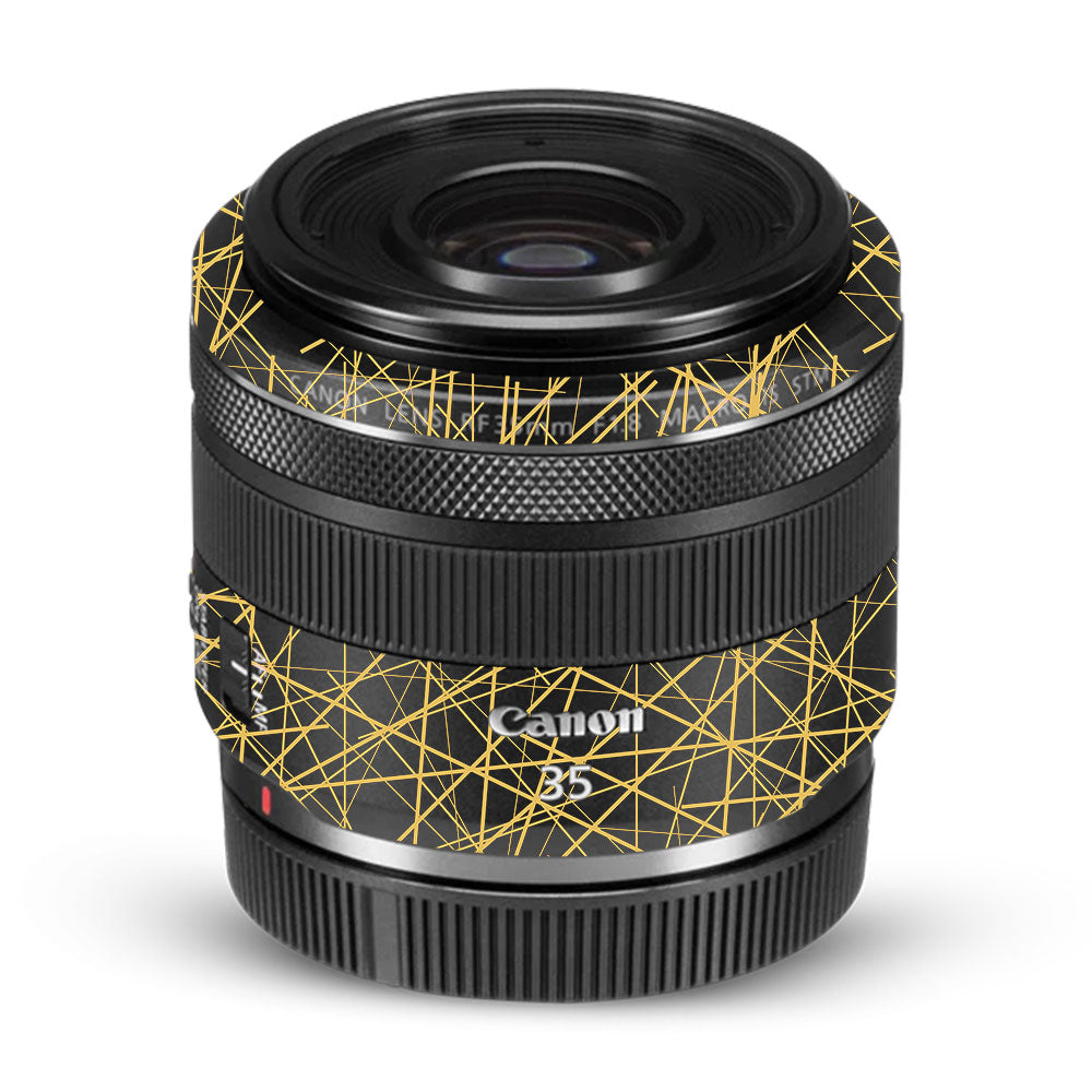 Textured Golden Web Canon RF 35mm f/1.8 IS Macro STM Camera Lens Skin