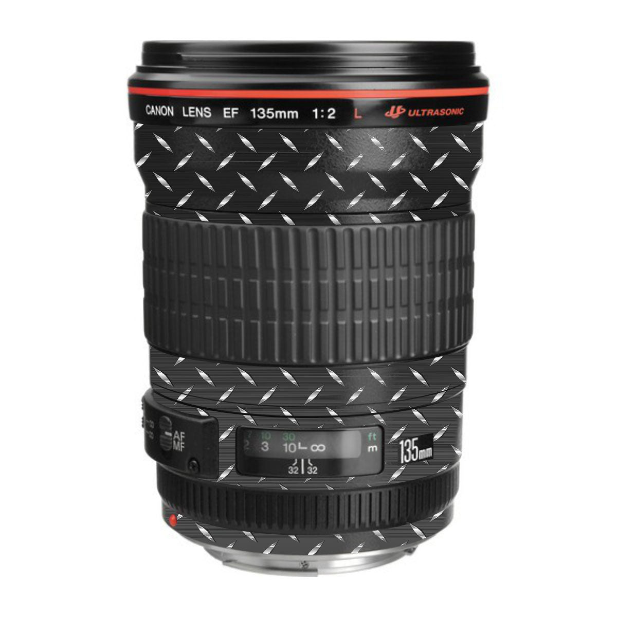Textured Graphite Tread Canon EF 135mm F/2L USM Camera Lens Skin