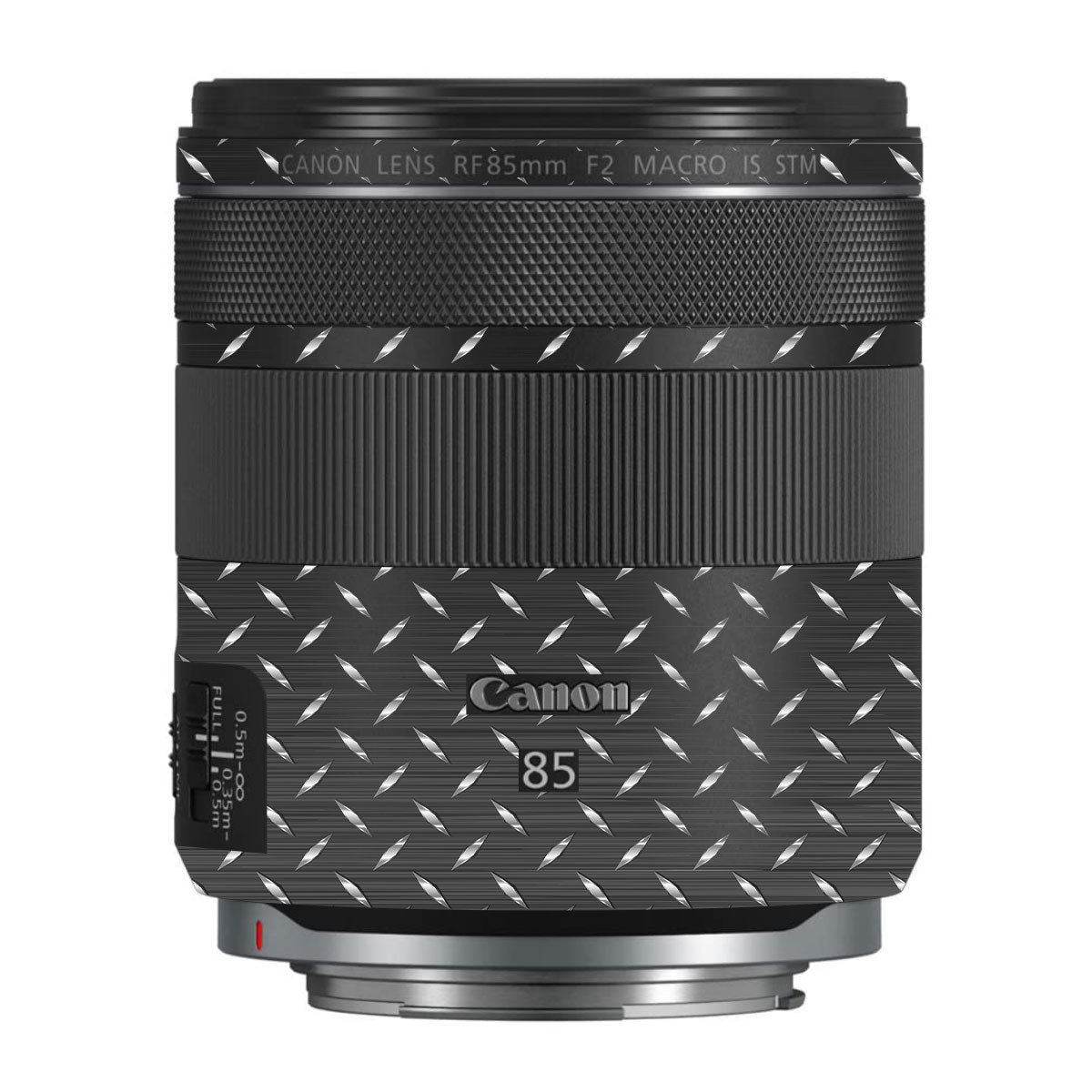 Textured Graphite Tread Canon RF 85mm F/2 Macro IS STM Camera Lens Skin