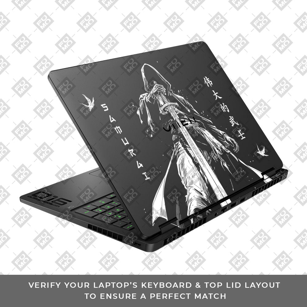 Transparent Ghost Samurai HP Omen Gaming 16 2025, 2026 Laptop Skin